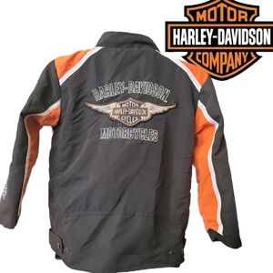 HARLEY DAVIDSON Youth Lightweight Jacket SIZE 5 black/ orange